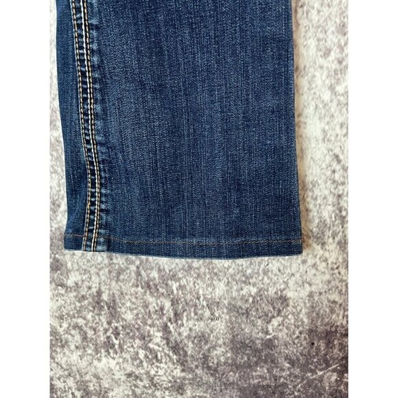 Wallflower Jeans Womens 1 Blue Flared Low Rise Embroidered Y2k Boho Angel Wings - Picture 11 of 14